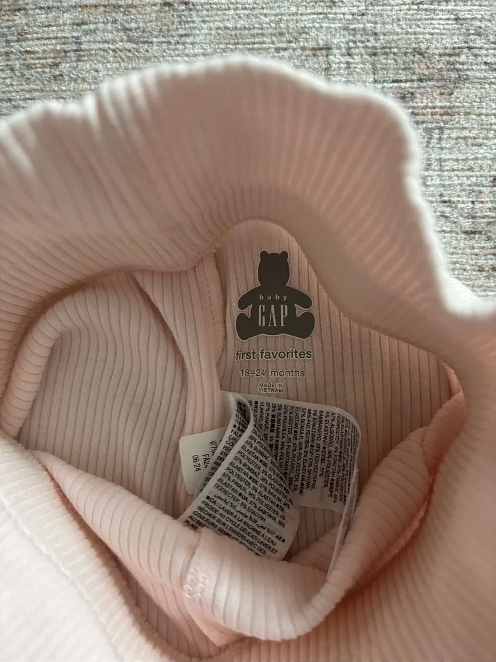Baby GAP Light Pink Ribbed Kids Leggings Lot of 2 size: 18-24 months